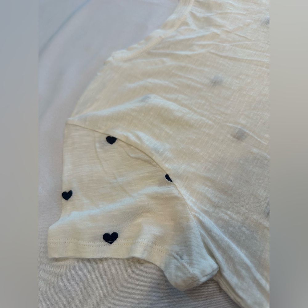 Lucky Brand Black Heart Pattern Short Sleeve Tee Size Large - Picture 7 of 7